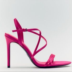 Zara Pink Strappy High Heels Sandals